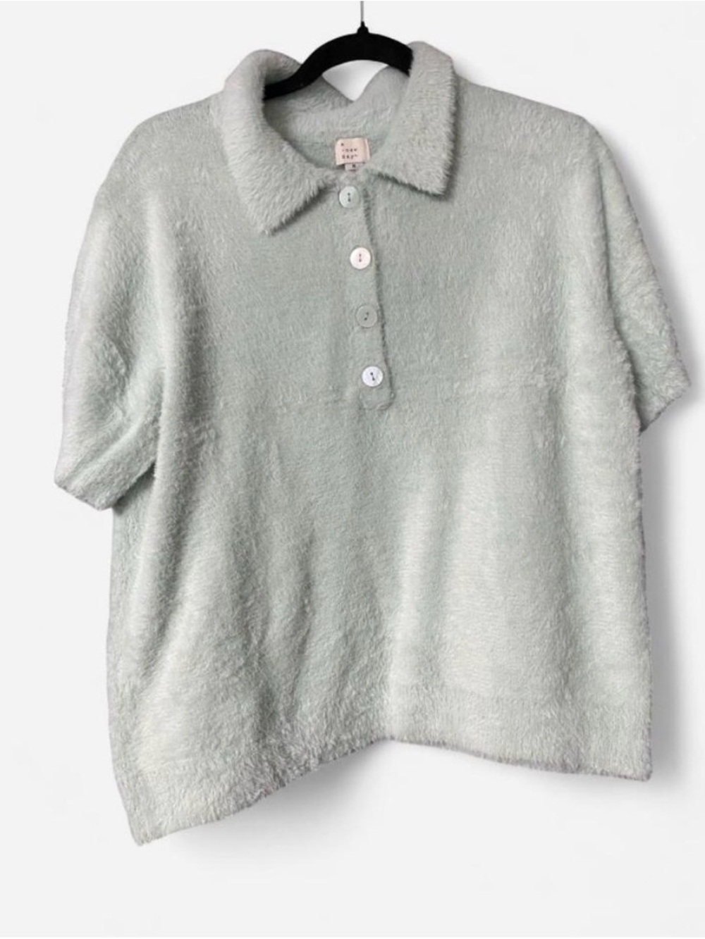 a new day Plush Short-Sleeve Polo Top - Light Mint